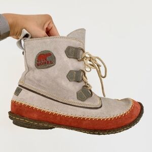 Sorel Joplin Stitch Moccasin Suede Ankle Lace-Up Boot